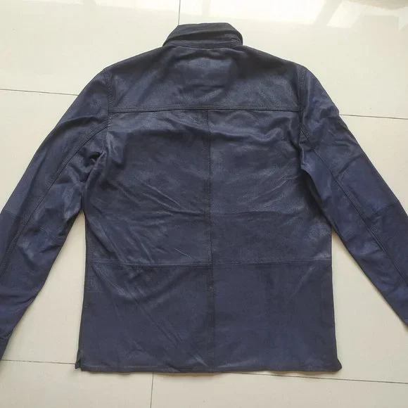 JOHN VARVATOS MEN'S IZZY LEATHER SHIRT JACKET - Picture 8 of 12